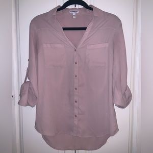 EXPRESS | Soft Pink Chiffon Blouse | S